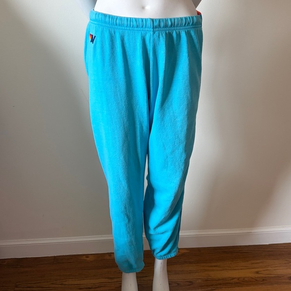 Aviator Nation Vibrant Blue Five Stripes Sweatpants - Picture 2 of 14